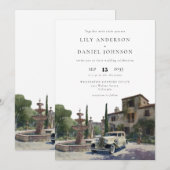 Elegante alte Geld Landgut Hochzeit Einladung (Vorne/Hinten)