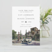 Elegante alte Geld Landgut Hochzeit Save The Date (Stehend Vorderseite)