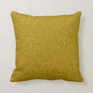 Elegante alte Goldtöne Embossed Floral Damask Kissen