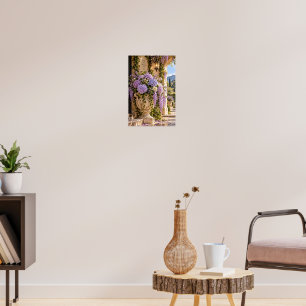 Elegante alte Hortensien-Blumen-Wandkunst in Lila Poster