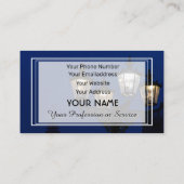 Elegante alte Laternenleuchten in der blauen Nacht Visitenkarte (Rückseite)