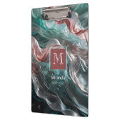 Elegante Alte Rose und Smaragdsilk-Typografie Klemmbrett (Links)