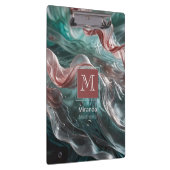 Elegante Alte Rose und Smaragdsilk-Typografie Klemmbrett (Rechts)