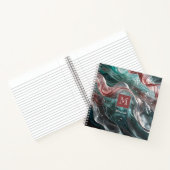 Elegante Alte Rose und Smaragdsilk-Typografie Notizblock (Innenseite)