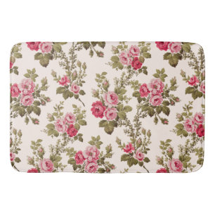 Elegante alte Rosen in Rosa auf Buff-Hintergrund Badematte