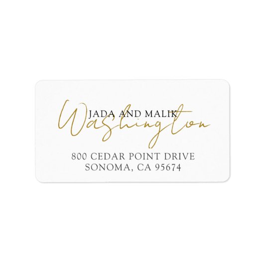 Elegante alte Skriptname Coupels Rücksendeadresse Adressaufkleber (Vorne)
