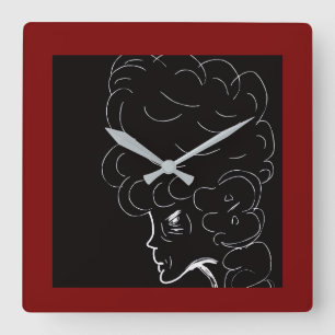 Elegante ältere Dame Quadratische Wanduhr