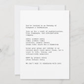 Elegante ältere Frau mit Champagner Einladung (Rückseite)