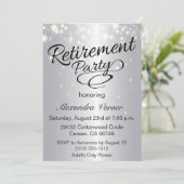 Elegante Altersvorsorge-Party Einladung - Silber (Stehend Vorderseite)
