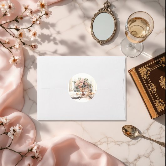 Elegante Altes Geld Romantische Hochzeit Runder Aufkleber