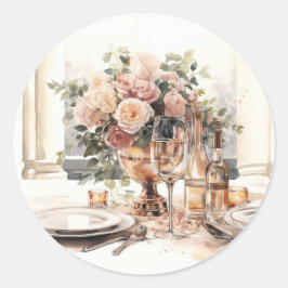 Elegante Altes Geld Romantische Hochzeit Runder Aufkleber