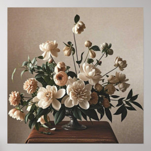 Elegante altmodisch inspirierte florale weiche zar poster