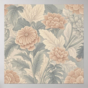 Elegante altmodisch inspirierte florale weiche zar poster