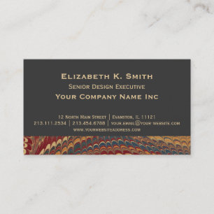 Elegante altmodische Antike gemarmortes Visitenkarte