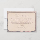 Elegante, altmodische Hochzeit Dankeschön Karte (Rückseite)