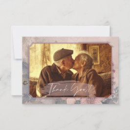 Elegante, altmodische Hochzeit Dankeschön Karte