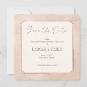 Elegante, altmodische Save the Date-Karte Einladung (Rückseite)