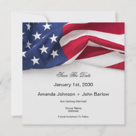 Elegante amerikanische Flagge Hochzeit Save The Da Date