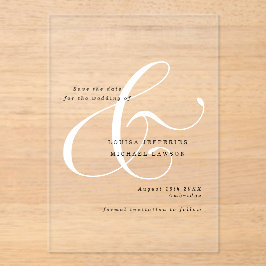 Elegante Ampere und Minimalistische Hochzeit Siche Acryleinladungen