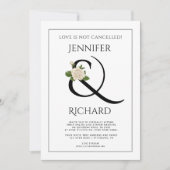 Elegante Ampere und Rose Schwarz-weiße virtuelle H Einladung (Vorderseite)