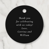 Elegante Ampere und Schwarz-Weiß-Initialen Hochzei Geschenkanhänger (Rückseite)