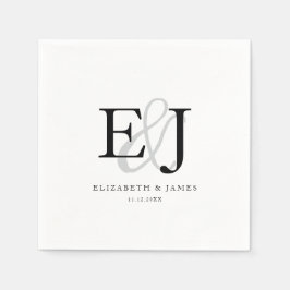 Elegante Ampersand Classic Monogram Wedding Serviette