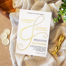 Elegante Ampersand Gold Moderne Hochzeit