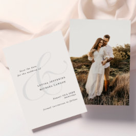 Elegante Ampersand Minimalistisches Foto Hochzeit Save The Date