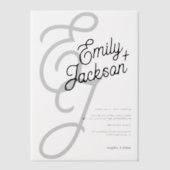 Elegante Ampersand Moderne Hochzeiten Pergament Einladungen (Vorderseite)