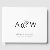 Elegante Ampersand Monogram Black & White Wedding Gästebuch (Vorderseite)