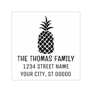 Elegante Ananas #11 Benutzerdefinierter Name Rücks Permastempel