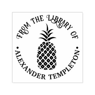 Elegante Ananas #11B „Aus der Bibliothek von“ Name Permastempel