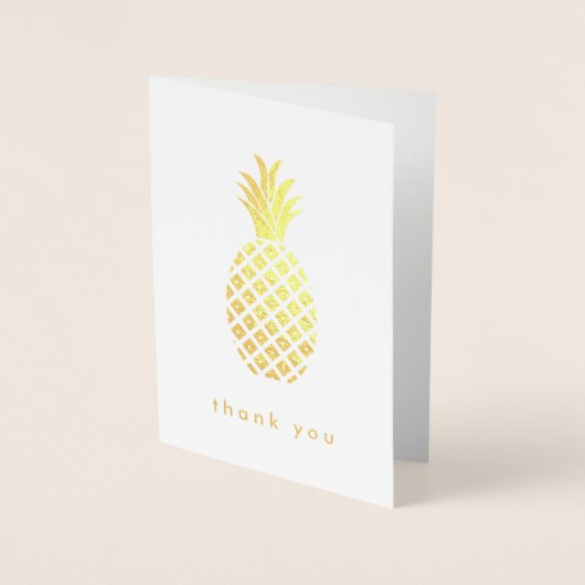 Elegante Ananas auf Weiß Folienkarte (Vorderseite)