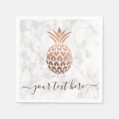 Elegante Ananas aus Kupfer-Rose Serviette (Vorderseite)
