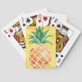 Elegante Ananas Gelbe Wasserfarbe Spielkarten