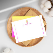 Elegante Ananas in Pinks und Gold Note Card Mitteilungskarte