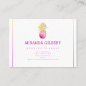Elegante Ananas in Pinks und Gold Visitenkarte (Vorderseite)