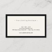 Elegante Ananas Luxuriöse Boutique Black/Ivory Visitenkarte (Rückseite)