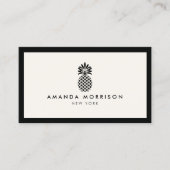 Elegante Ananas Luxuriöse Boutique Black/Ivory Visitenkarte (Vorderseite)