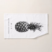 Elegante Ananas | Monogramm Custom Handtuch (Handtuch)