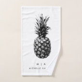 Elegante Ananas | Monogramm Custom Handtuch (Handtuch)