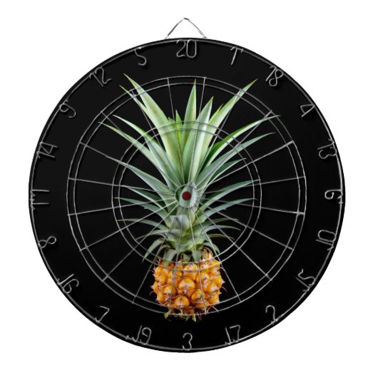 elegante Ananas| Schwarzer Hintergrund Dartscheibe (vorne)
