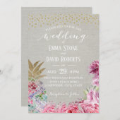 Elegante Ananas Tropical Wedding Party Einladung (Vorne/Hinten)