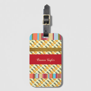 elegante Ananas und Streifen Gepäckanhänger