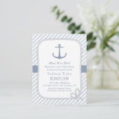 Elegante Anchor Nautical Baby Shower Einladungen (Stehend Vorderseite)