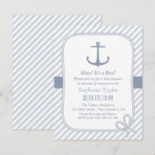 Elegante Anchor Nautical Baby Shower Einladungen (Vorne/Hinten)