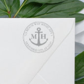 Elegante Anchor Nautical Monogram Rücksendeadresse Permastempel