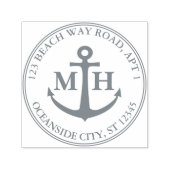Elegante Anchor Nautical Monogram Rücksendeadresse Permastempel (Design)