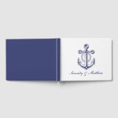 Elegante Anchor Navy Blue Nautical Wedding Gästebuch (Voll)
