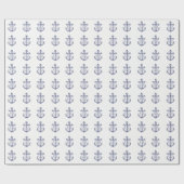 Elegante Anchor Navy Blue Nautical Wedding Geschenkpapier (Flach)